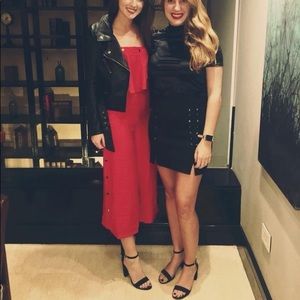 Vici red studded jumpsuit